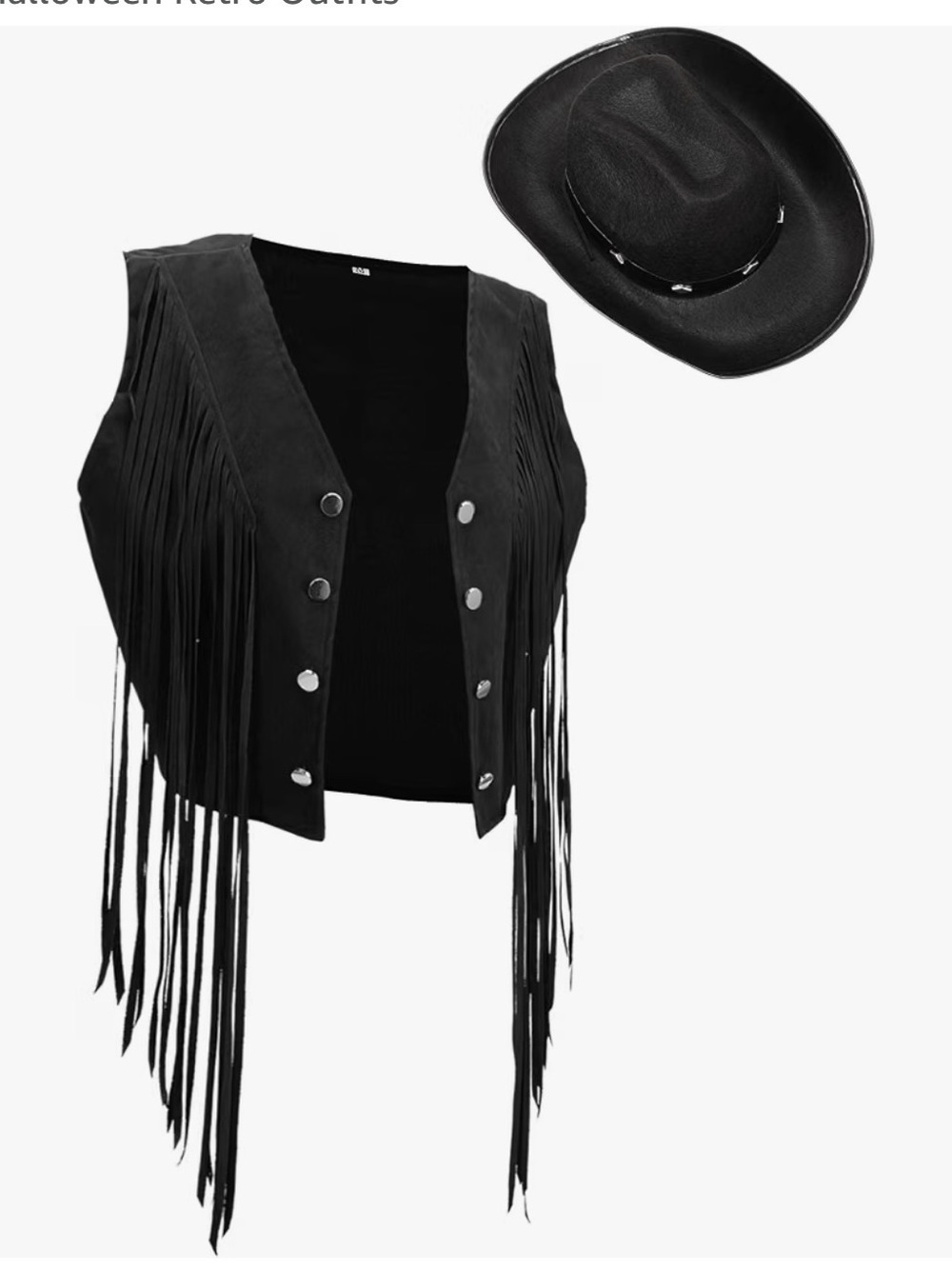 Yaomiao 2Pcs Women Halloween Hippie Costume Fringe Vest Cow Hat
70s Hippie Costu